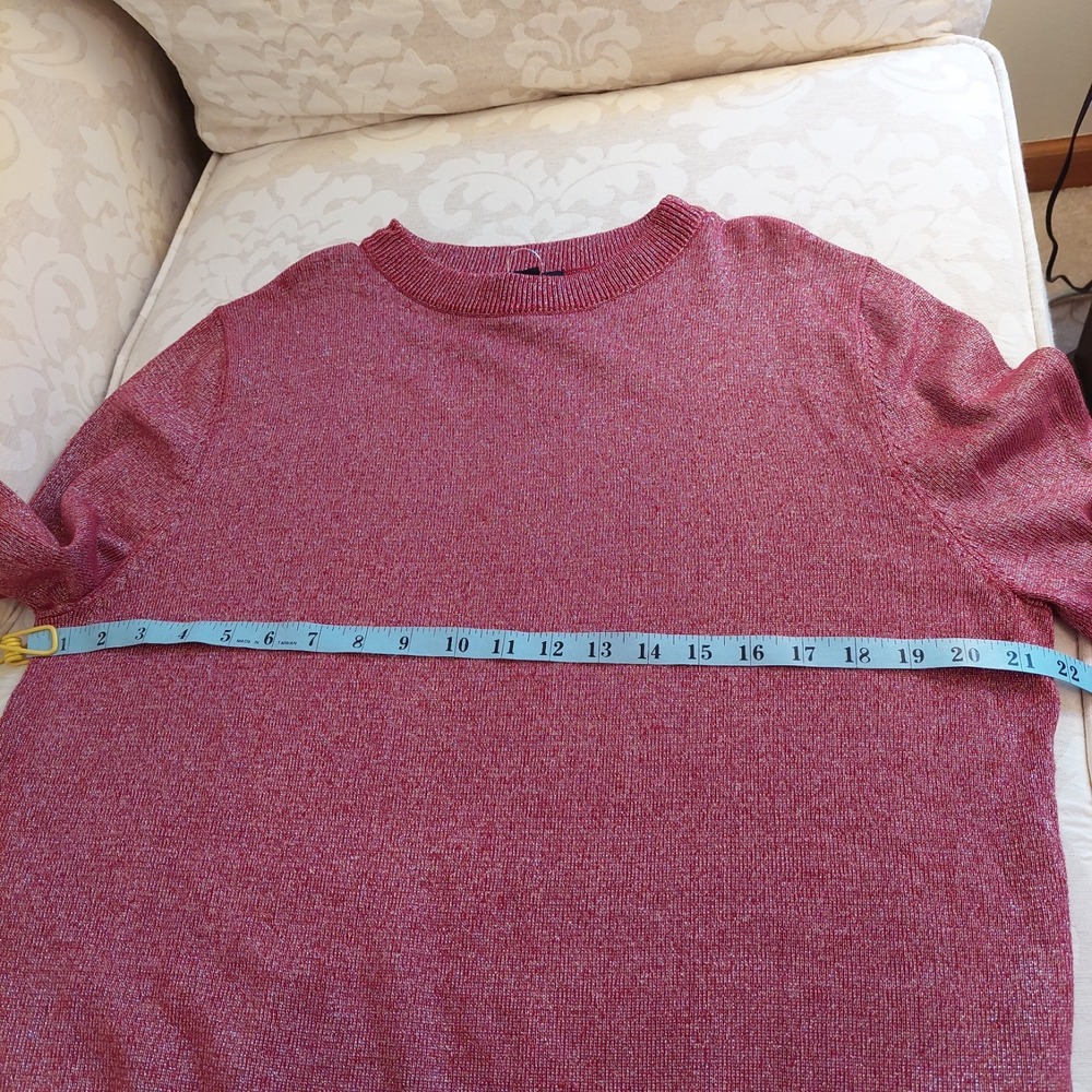Jeff The Bennett Men's Crew Neck Sweater Wine Silver Lurex Size Large $198 NEW! - Picture 9 of 13